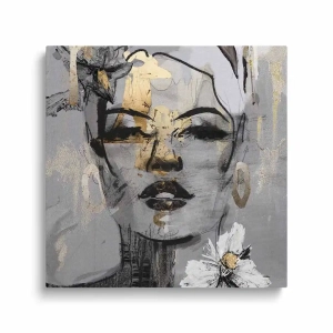 Obraz na szkle - Złocista twarz kobiety