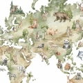 Obraz na płótnie Mapa świata ze zwierzętami