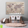 Obraz na płótnie Edukacyjna mapa świata dla dzieci