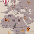 Obraz na płótnie Edukacyjna mapa świata dla dzieci decorlabs