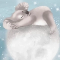 obraz-na-plotnie-maly-mis-koala-spiacy-na-ksiezycu-fragment.webp