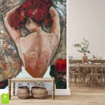 Fototapeta - Odkryte plecy kobiety w skąpej sukni