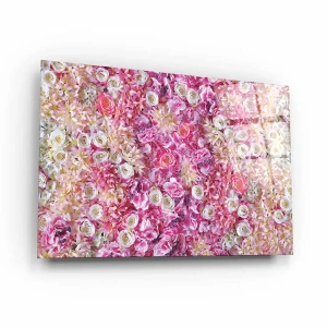 Obraz na szkle akrylowym - Ściana róż