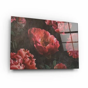 Obraz na szkle akrylowym - Duże czerwone kwiaty