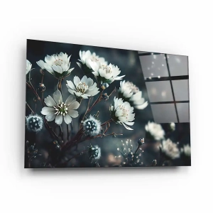 Obraz na szkle akrylowym - Kwitnące białe kwiaty