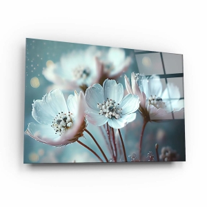 Obraz na szkle akrylowym - Białe kwiaty