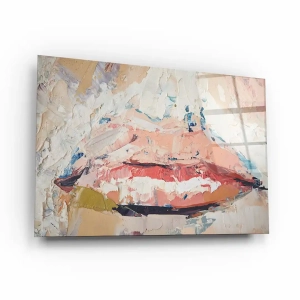 Obraz na szkle akrylowym - Pastelowe usta