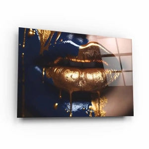 Obraz na szkle akrylowym - Złote usta