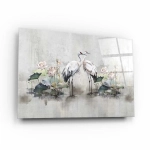 Obraz na szkle akrylowym - Niezwykła para żurawi