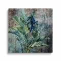 obraz-szklo-niebieska-papuga-na-lisciach-bananowca-kwadrat.webp