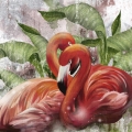 Fototapeta-Fragment-Malowane-czerwone-flamingi-na-tle-tekstury-z-liści.jpg