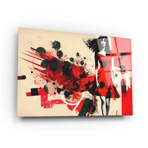 Obraz na szkle akrylowym - Kobieta w czerwonej sukience