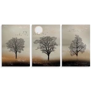 Obrazy na szkle akrylowym Samotne drzewa (3 częściowe)