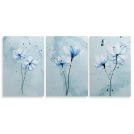 Obrazy na szkle akrylowym Niebieskie kwiaty (3 częściowe)