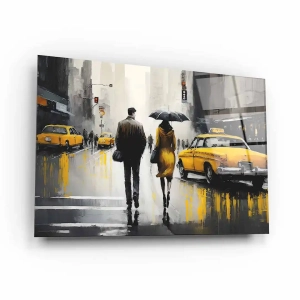 Obraz na szkle akrylowym - Nowy Jork w deszczu