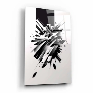 Obraz na szkle akrylowym - Czarnobiałe abstrakcyjne kształty 