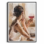 Plakat - Dziewczyna z kieliszkiem wina