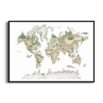 Plakat - Mapa świata ze zwierzętami dla dzieci
