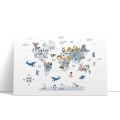 plakat-bez-ramki-bok-zwierzatka-na-mapie-swiata-dla-dzieci.webp