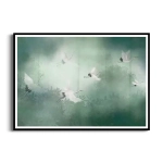 Plakat - Czaple nad zielonym lasem