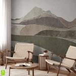 Fototapeta Góry, Abstrakcja Brązowa i Beżowa – Nowoczesna do Salonu i Sypialni na Wymiar, Styl Boho, Skandynawski, Barwy Ziemi, Krajobraz