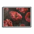 Plakat Duże czerwone kwiaty czarna ramka