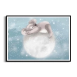 Plakat - Mały miś koala śpiący na księżycu