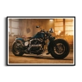 Plakat Klasyczny motocykl w stylu retro czarna ramka