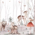 plakat bajkowy las ze zwierzętami decorlabs