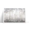 Plakat zamglony las