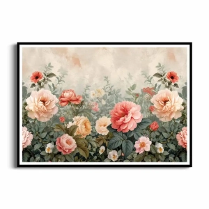 Plakat - Kwitnący ogród różany - Kraina róż