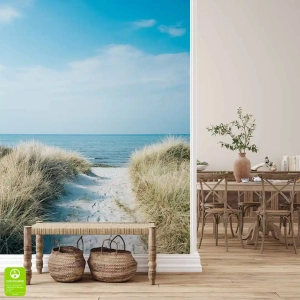 Fototapeta na wymiar - Malowniczy widok morza - Ścieżka przez wydmy na plaży