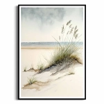 Plakat - Krajobraz piaszczystej plaży - Trzcina morska