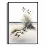 Plakat - Pejzaż piaszczystej plaży - Trawa plażowa