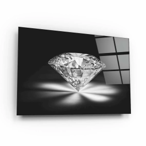 Obraz na szkle akrylowym - Diament, brylant - czarno-biały