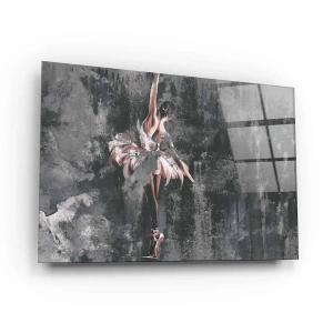Obraz na szkle akrylowym - Baletnica  na ciemnym tle