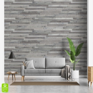Tapeta Szare Drewno na Wymiar – Efekt Drewnianych Paneli do Salonu, Sypialni, Biura – Styl Skandynawski, Indystrialny