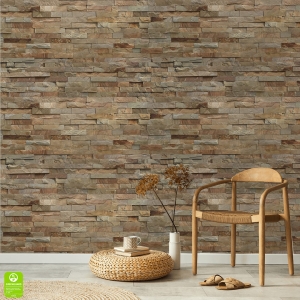 Tapeta Kamień Naturalny na Wymiar – Jasny Brąz i Beż do Salonu, Sypialni, Jadalni – Styl Rustykalny