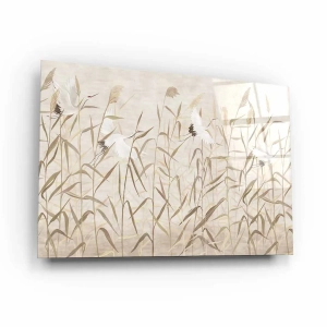 Obraz na szkle akrylowym - Bociany w locie