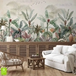 Fototapeta na wymiar – egzotyczny pejzaż z roślinnością dżungli, tropikalny klimat i zieleń do salonu lub biura