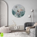 Fototapeta okrągła-Flamingo otulony kwiatami- wnetrze 2.webp