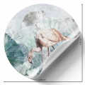 Fototapeta okrągła-Flamingo otulony kwiatami- naklejka.webp