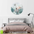 Fototapeta okrągła-Flamingo otulony kwiatami- wnetrze.webp