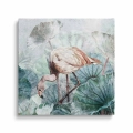 Obraz na płótnie z flamingiem otulonym kwiatami decorlabs