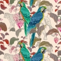 tapeta w niebieskie papugi