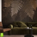 fototapeta-wiszaca-paproc-w-brazowych-barwach-mocha-wnetrze 2.webp
