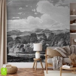 Fototapeta na wymiar - Mural Leśny krajobraz w szarościach - Przyroda