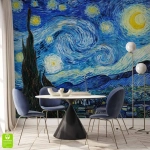 Fototapeta na wymiar - Vincent Van Gogh - Gwiaździsta noc - Reprodukcja - tapeta artystyczna do salonu, sypialni
