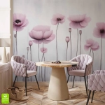 Fototapeta na wymiar - Różowe maki - tapeta florystyczna do salonu lub sypialni