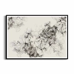 Plakat - Szkic kwiatowej kompozycji 3d na jasnym tle